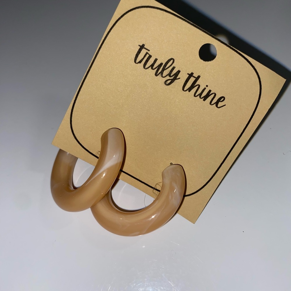 Chic Tan Hoop Earrings